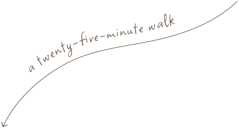 a twelve-minute walk