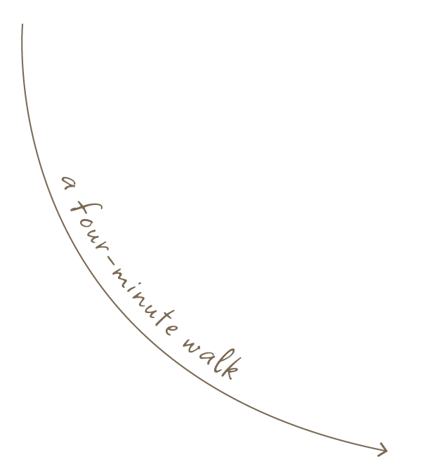 a four-minute walk