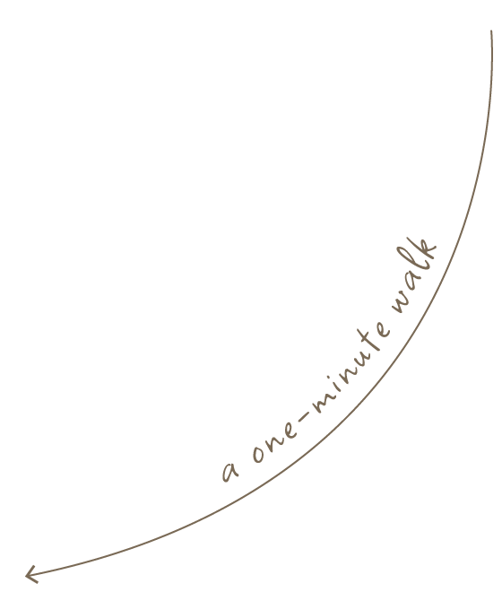 a one-minute walk